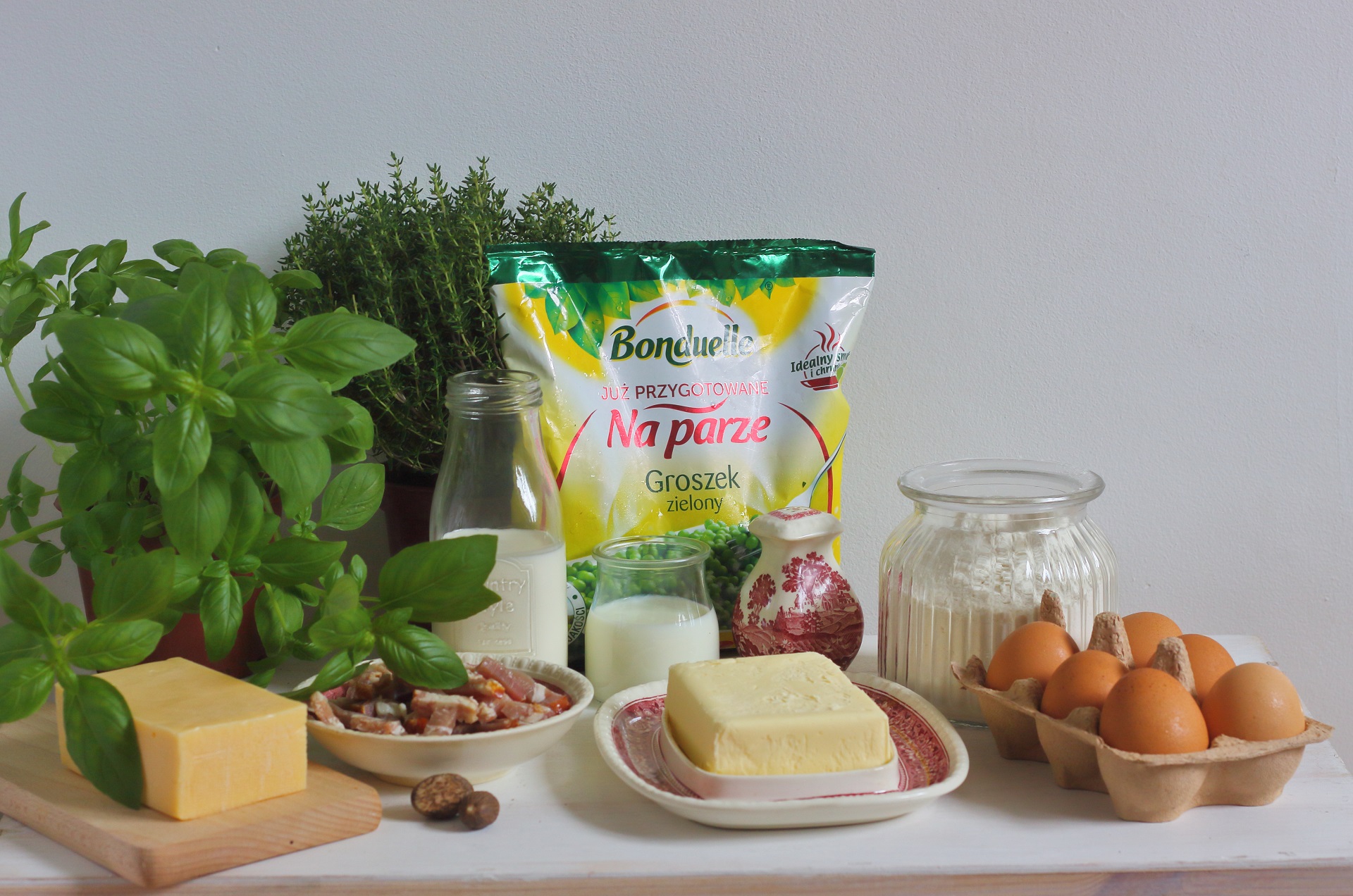 Tarta lotaryńska z zielonym groszkiem - Składniki