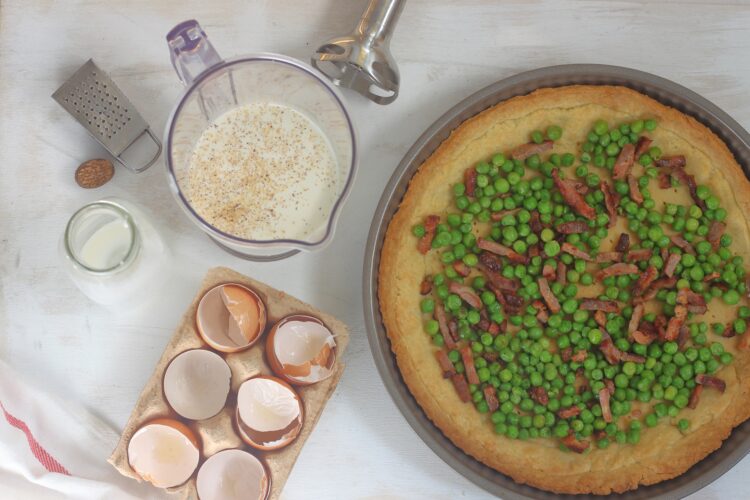Tarta lotaryńska z zielonym groszkiem - Krok 5