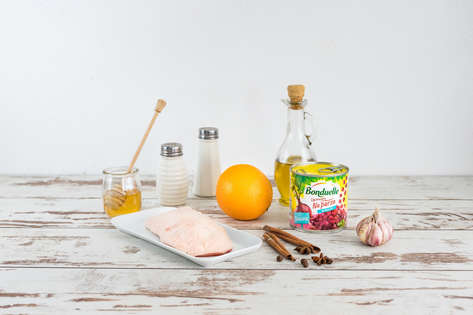 Pierś kaczki z buraczkami karmelizowanymi w pomarańczach - Składniki