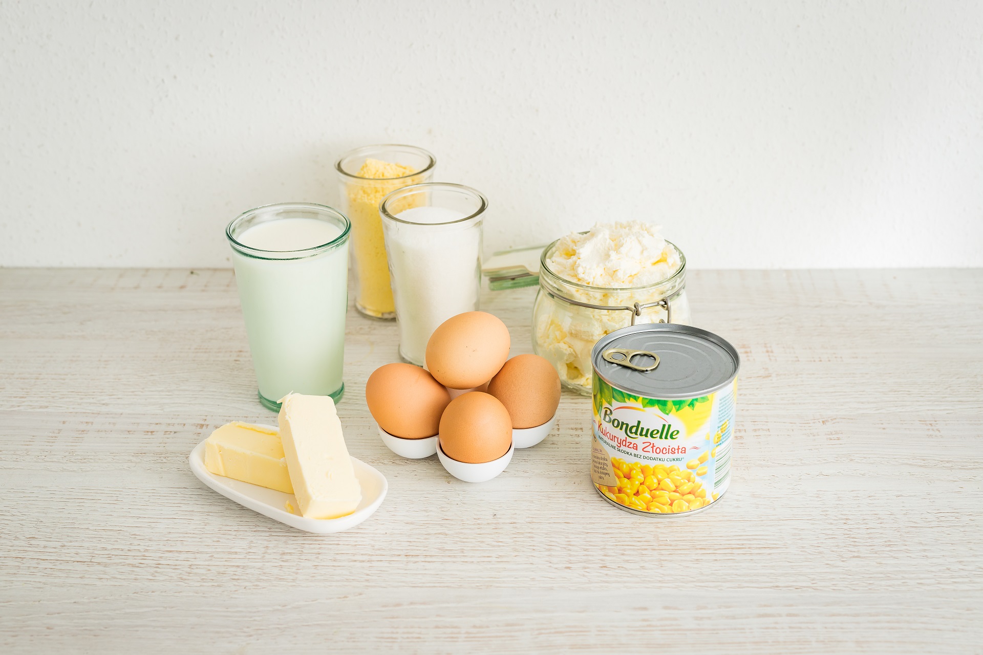 Sernik kukurydziany na kruchym spodzie - Składniki