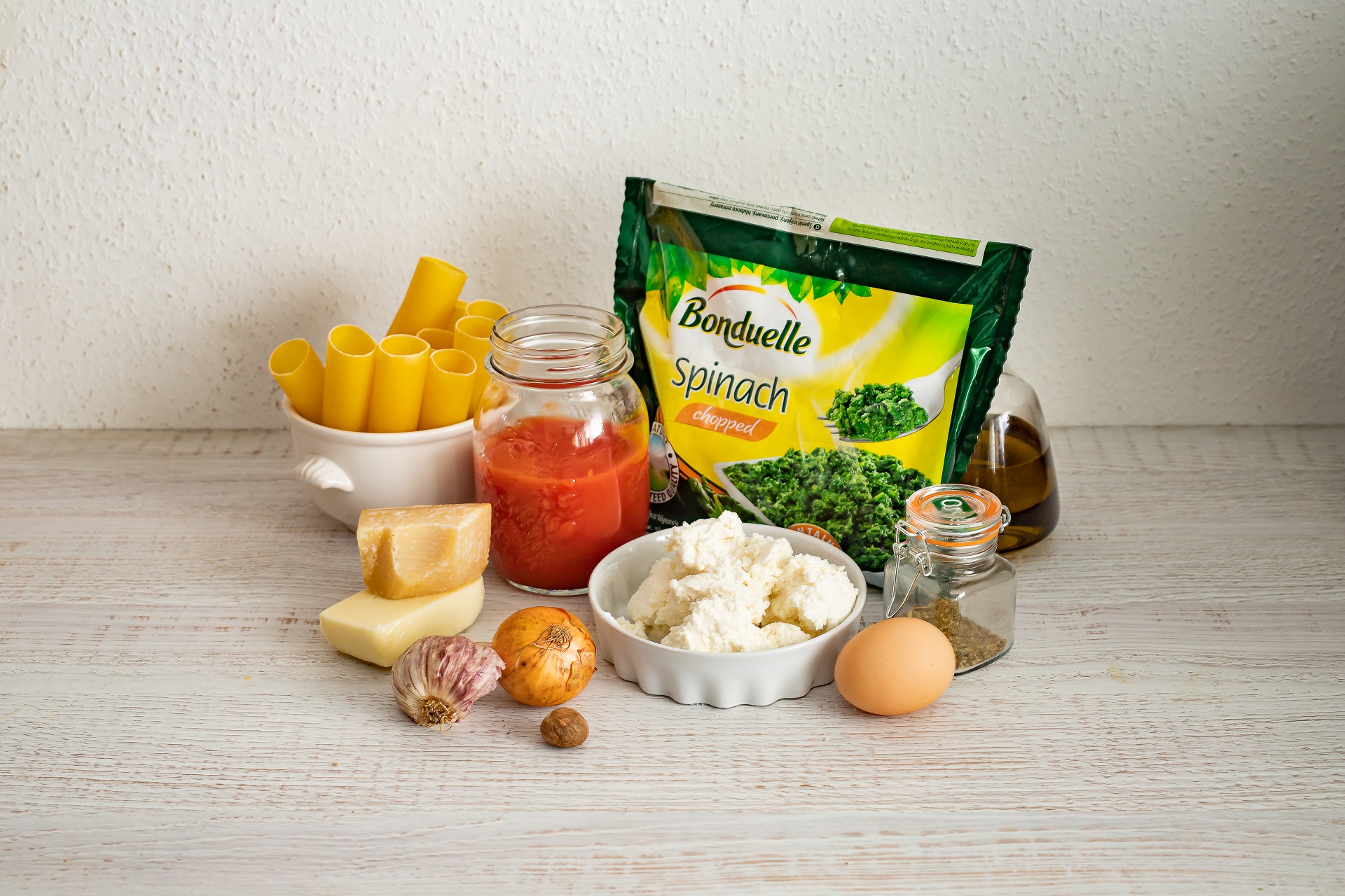 Cannelloni ze szpinakiem i serem - Składniki